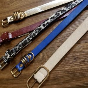 Multiple print skinny belts